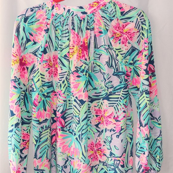 NWT LILLY PULITZER ELSA SILK TOP X-Small (S32) - Picture 3 of 4